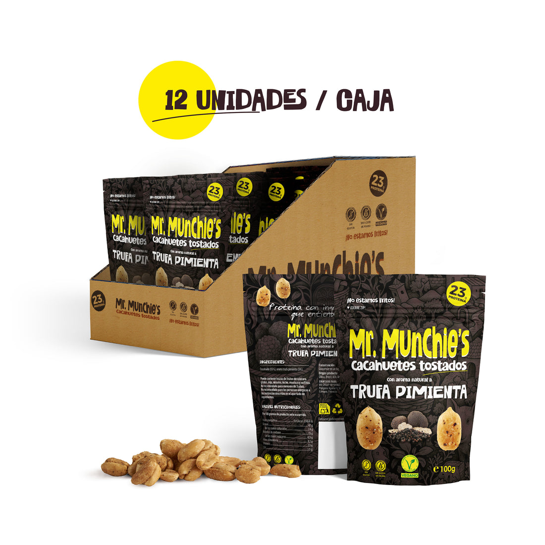 CAJA X12 UNIDADES TRUFA Y PIMIENTA (TOSTADOS, NO FRITOS)